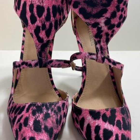 Perlita Pink and Black Leopard Heels - Picture 2 of 7